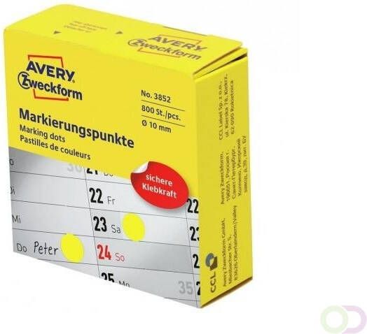 Avery Zweckform Avery marking dots diameter 10 mm rol met 800 stuks geel